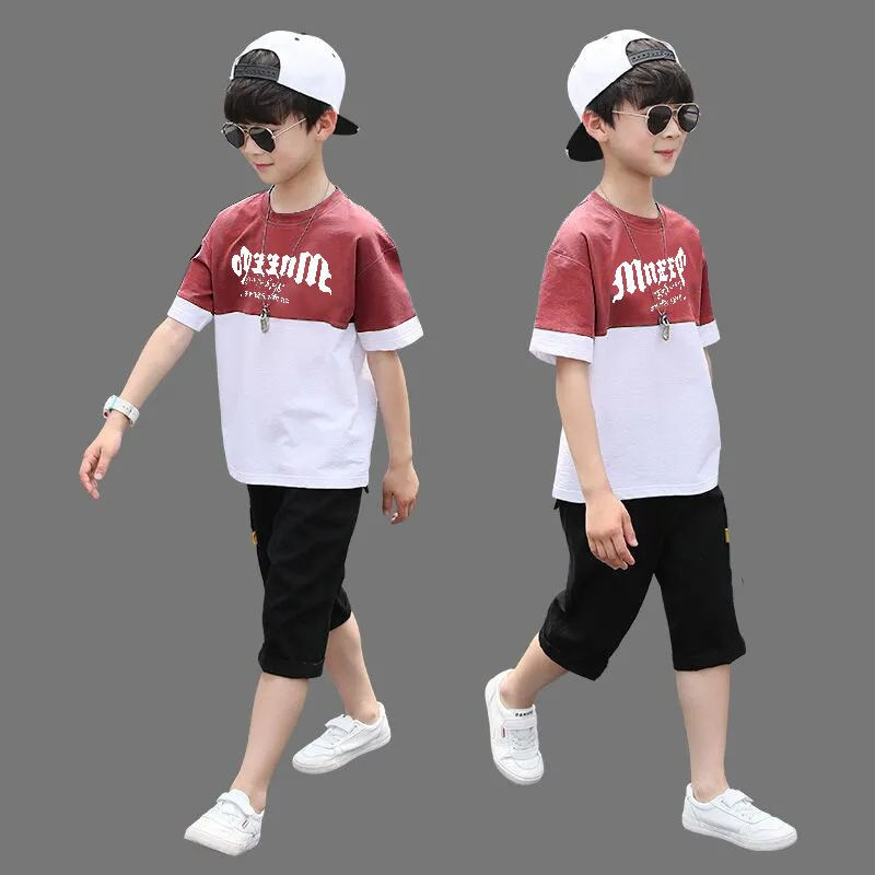 Boys Clothing Sets Summer Casual Outfit T shirt Pants Clothes Children Suit Kids Tracksuit Teen 6 8 9 10 12 Year 220620