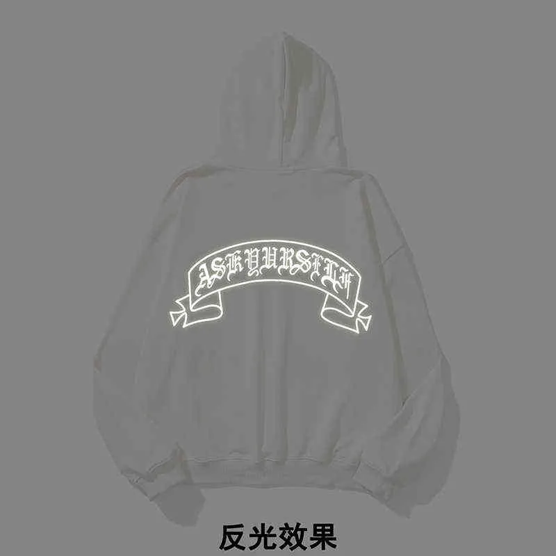 2022ss Askyrself Hoodie Hommes Femmes Concerned Scratched Letters Imprimer Los Angeles Limited Pull Terry Sweats À Capuche T220721