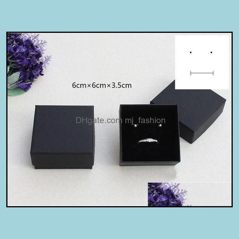 Jewelry Gift and Retail Boxes Black Kraft Packing Bracelet & Necklace & Ring & Ear Nail Box Christmas New Year Gift Customize 10 size