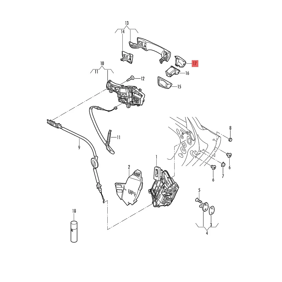 Couvercle de capuchon de clé de verrouillage de poignée de porte avant gauche droite, avec Chrome, pour VW Jetta A7 MK7 GLI 2019 2020 2021 2022 17A837879 17A8378808702050, nouveau