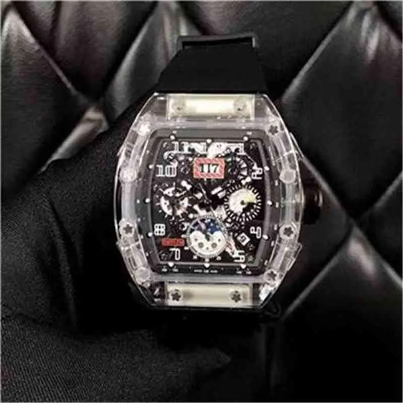Luxury mens Watch Richa millls Mechanics Richa Wristwatch Rm011 Fully Mechanical Crystal Case TAY3