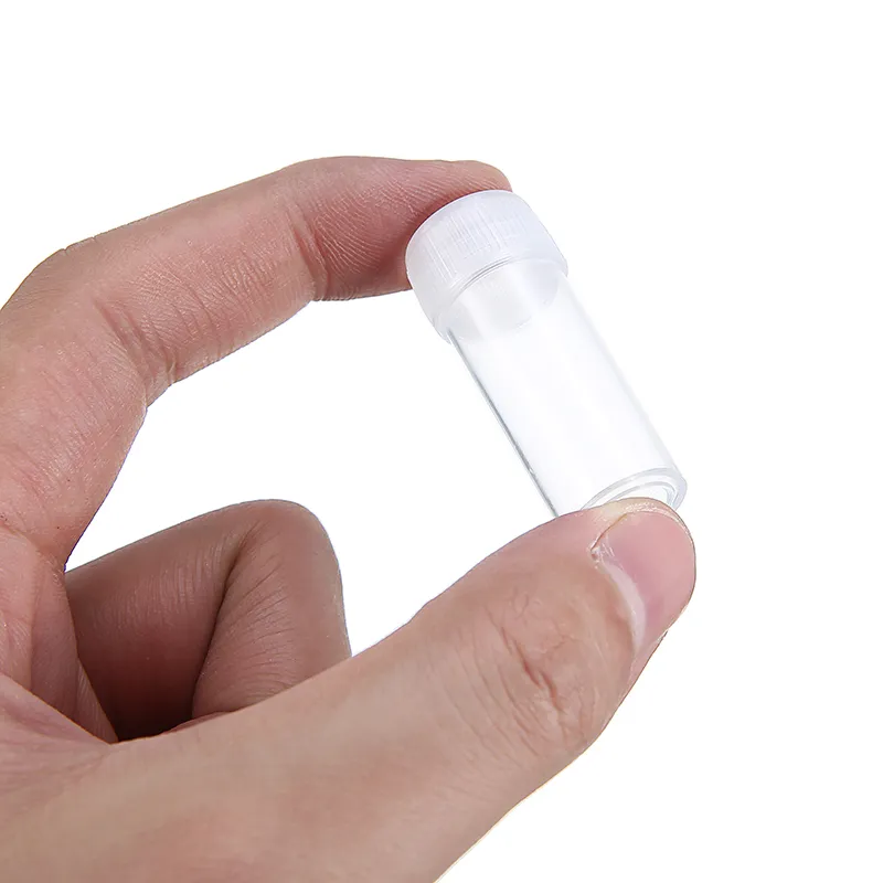 5 ml plastikowej próbki butelki Test Test Mini Butelki Fiolki Pojemniki do przechowywania Półprzezroczyste 14x40 mm