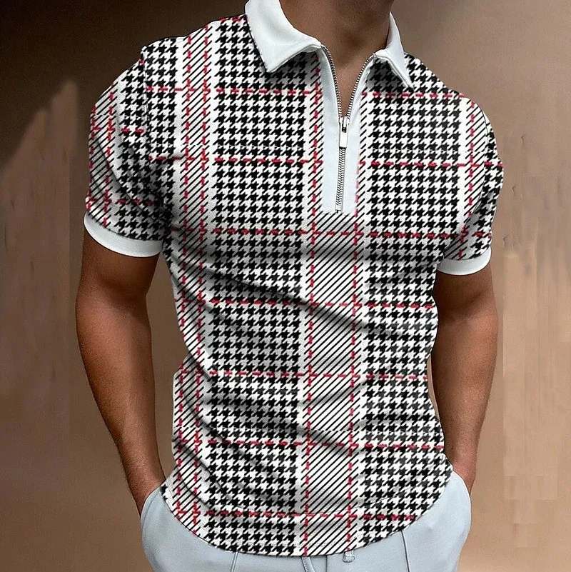 Hommes Polo Shirt Argyle Printing s Marque ShortSleeved Summer Tees Homme Vêtements Taille Européenne S4XL 220615