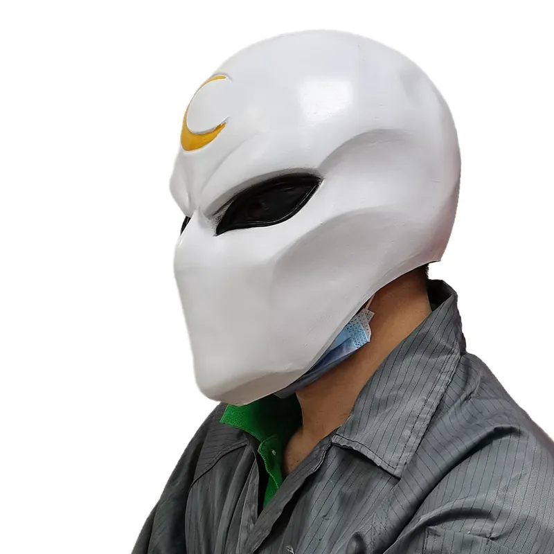 Супер герой Луна рыцарь косплей костюм латекс маски шлема маскарада аксессуаров Хэллоуин вечеринка Оружие 220618