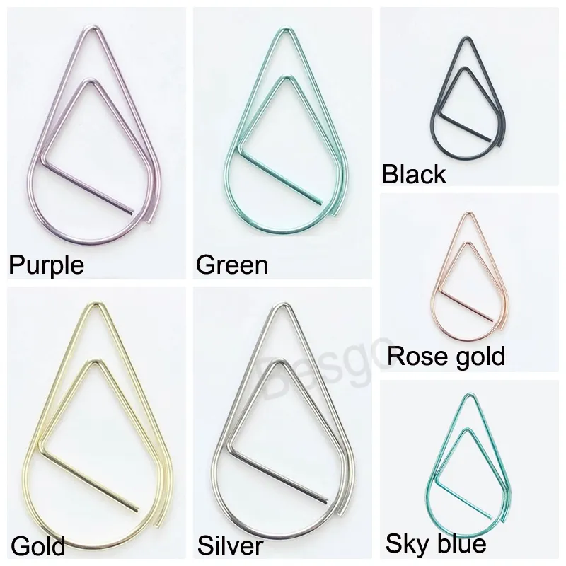 Mini Metal Drop Paper Clip Colorful Papers Clips Porkmark Memo Clips Filing Files School School Office Stationery BH6986 TYJ