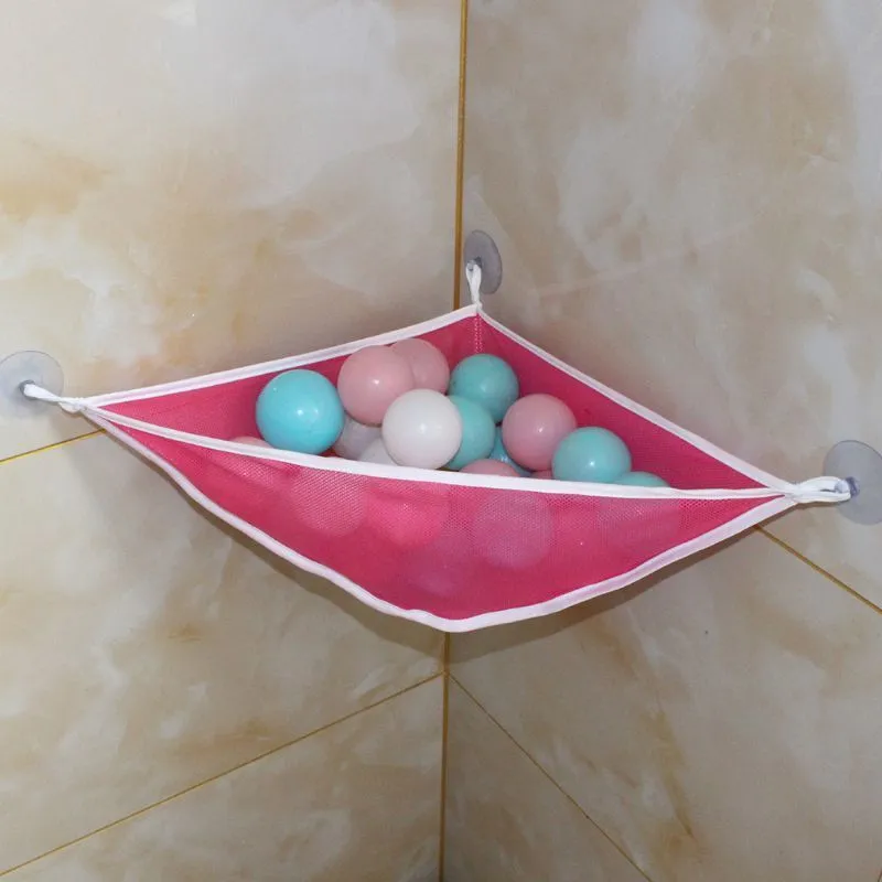 Triângulo do banheiro doméstico Suporte de suporte de pano de pano de malha Multifuncional sacos de armazenamento de brinquedos de brinquedos 220531