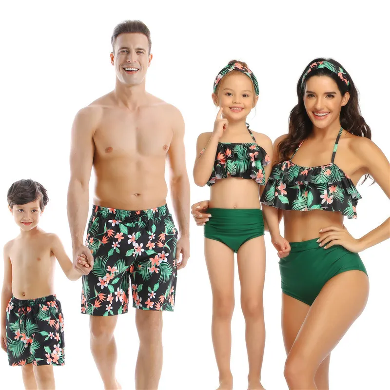 HH Costumi da bagno coordinati la famiglia Costumi da bagno da donna bambina Bikini Ragazzi Costumi da bagno Padre Madre e figlia Costume da bagno bambini 220426