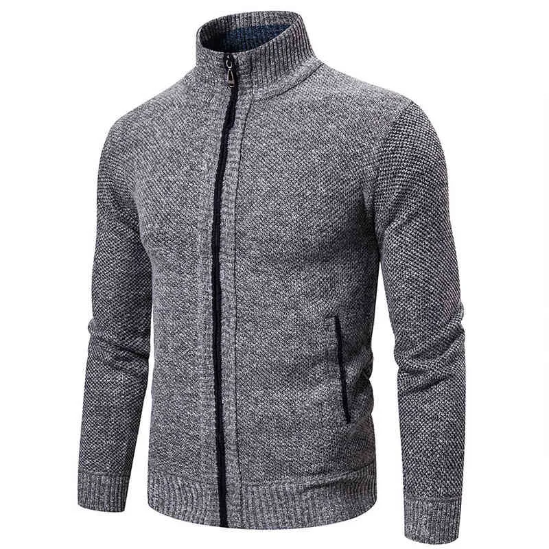 2022 suéteres masculinos outono de inverno lã zíper do cardigan suéteres homem malha casual calçado suétercoat masculino l220801