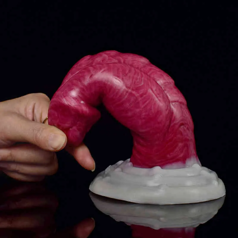 NXY Dildos 5 5 cm Grube Silikonowe przyssawki Penis dla mężczyzn i kobiet Soft Anal Plug Massage Massage Masturbator Dorosłych Produkty Sex 0317