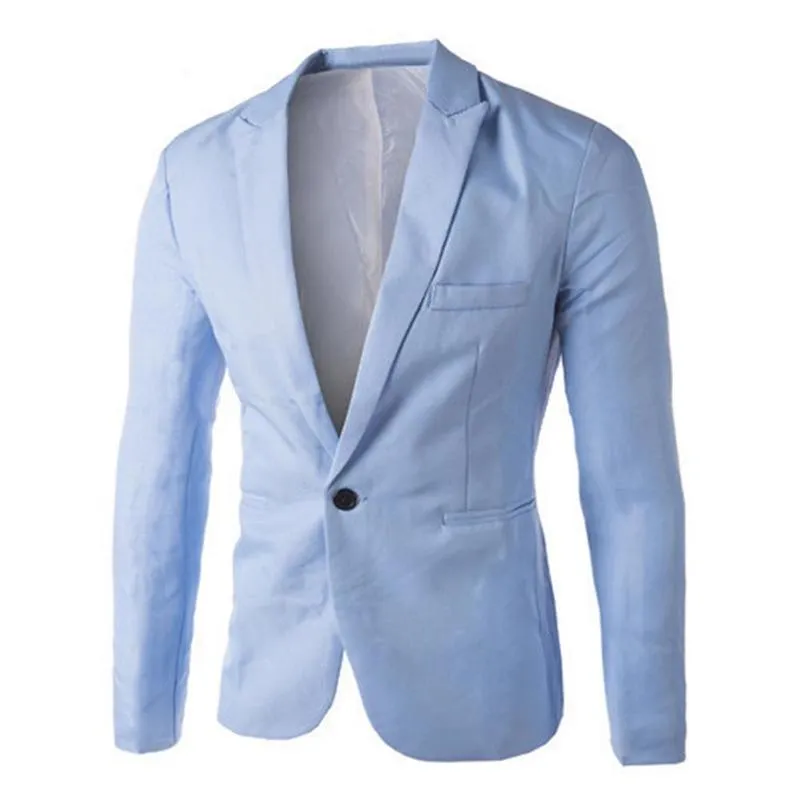 Casual Blazer Men Kurtki Solid Kolor Men Blazery Blazerów z długim rękawem pojedynczy przycisk Lapel Slim Suit Blazers Men Emorwear Veste Homme 220527