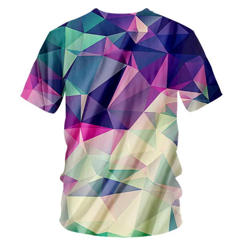 Anpassad T-shirt Homme Sexig Deep V-hals T-shirts unisex 3D Colorful Diamond Full Print Tee Shirt Summer Hip Hop Tops Tees S-7XL 220619