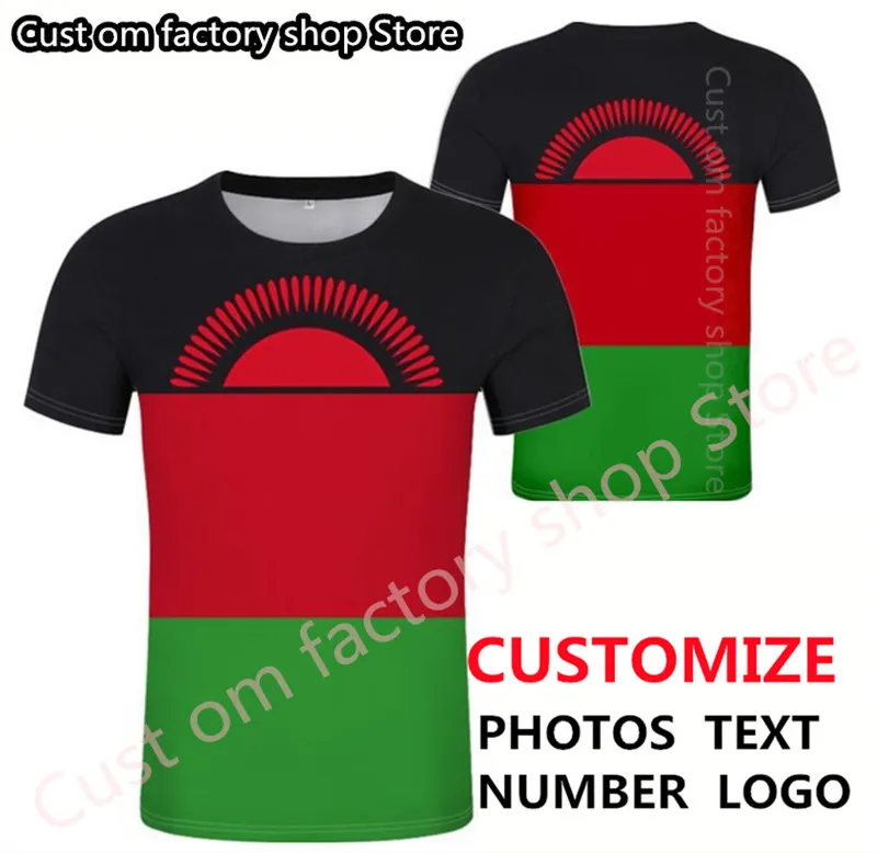 Малави футболка DIY Бесплатный пользовательский гибкий название номера футболка MWI Nation Flag MW Malawian Country College Print P o Одежда 220616