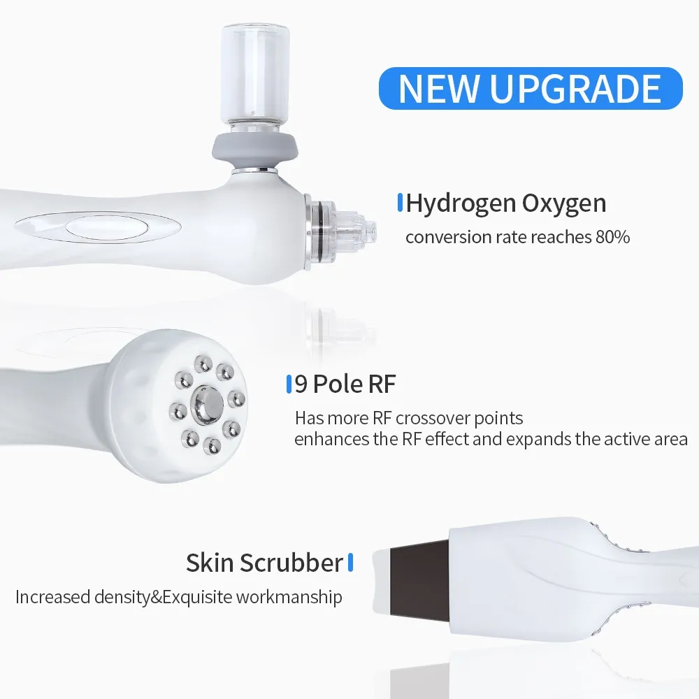 Dispositivi la cura del viso 6 in 1 Idrodermoabrasione portatile Piccola bolla Cura della pelle Macchina di bellezza Getto d'acqua Hydro Diamond Peeling Microdermoabrasione Spa