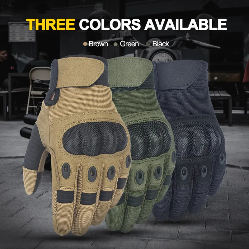 Summer Motorcycle Men Hard Knuckles Touch Screen Full Finger Glove Tactical Dirt Bike Cycling Protective Gloves 220622