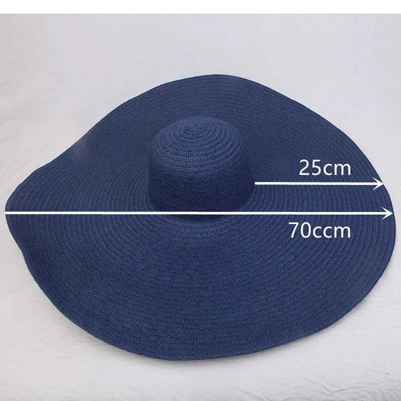 Vikbar jätte överdimensionerad hatt för kvinnor 70 cm diameter enorm brätte Floppy Summer Sun Beach Straw Hattar X478 220527