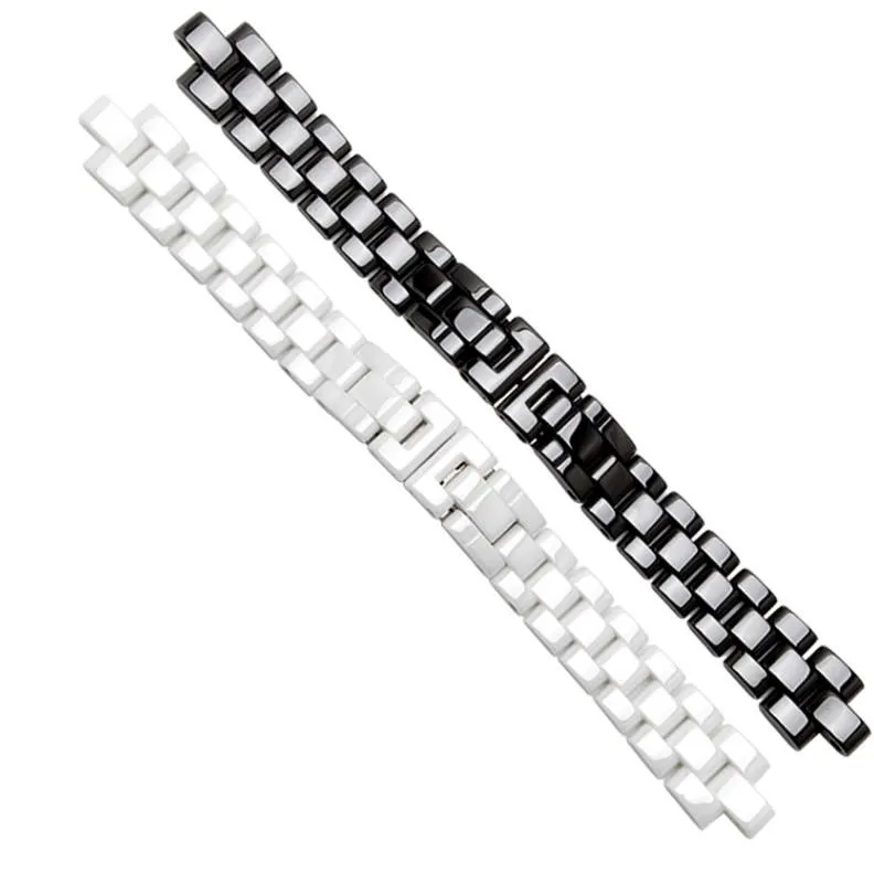 Ремешки для часов Керамика Браслет Высокий женский мужской ремешок Модный браслет Черный Белый 16 мм 19 мм Для J123061