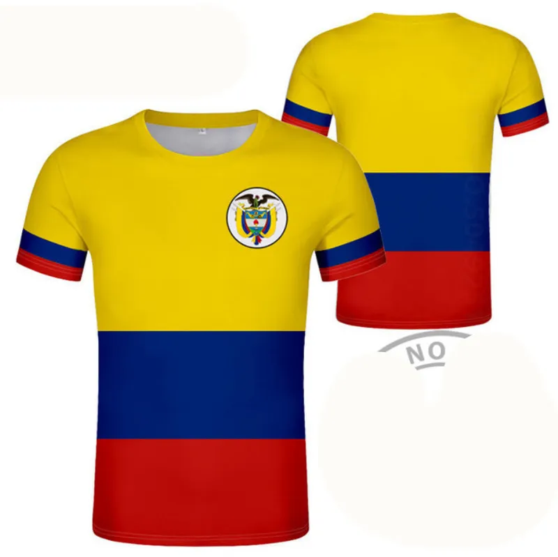 COLOMBIA T Shirt Fai Da Te Gratuito Custom Made Nome Numero Col t shirt Nazione Bandiera Co Repubblica Spagnola Paese Stampa P o 0 Vestiti 220614