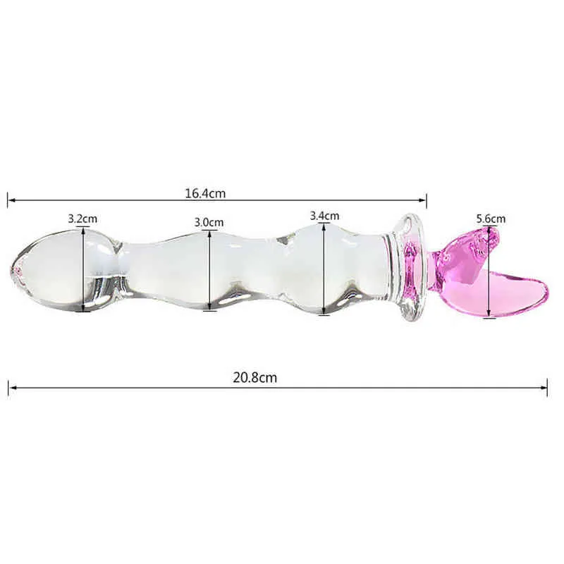 Nxy Anal Toys Glas Plug Adult Sex Butt Transparentes Spielzeug für Frauen Vaginaldildos Butplug Shop 220506