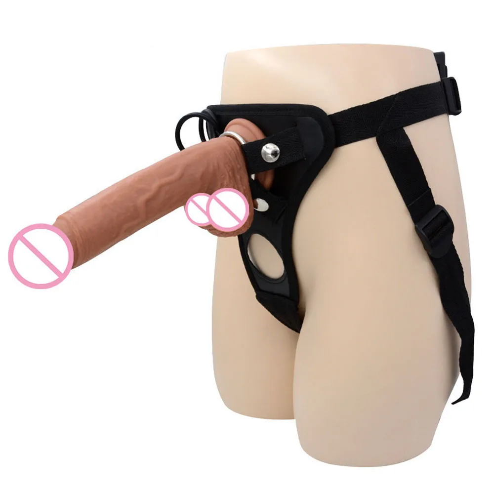 Mannen strap-on realistische penis dildo broek sexy speelgoed voor vrouwen mannen vrouwen gay strapon harnas riem volwassen spellen enorm