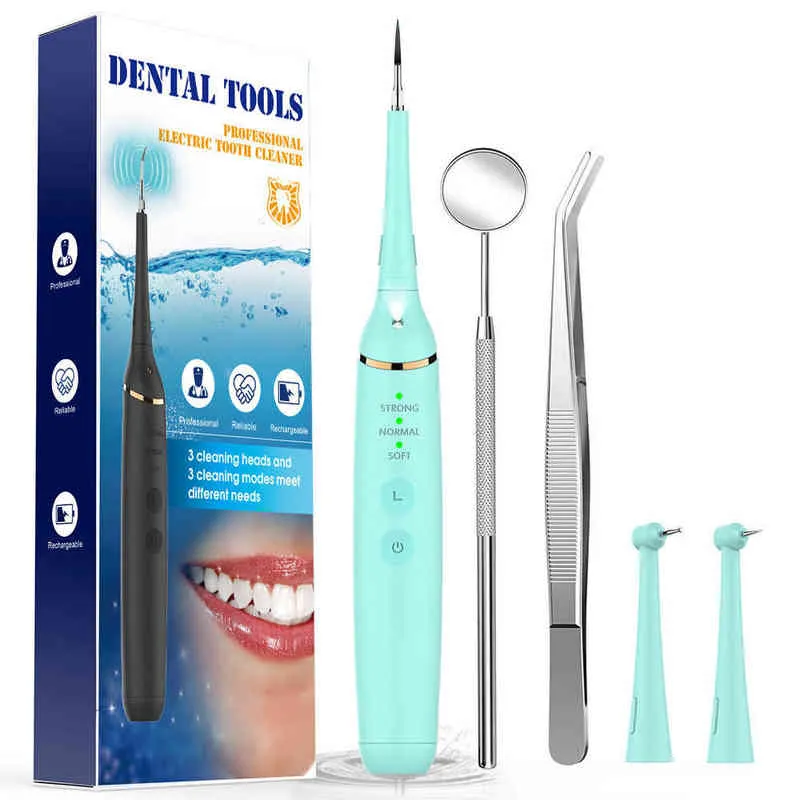 Ultrasonic Tooth Cleaner Dental Plack och Calculus Remover Portable Electric Cleaning Beauting Teething Tandblekning 220627