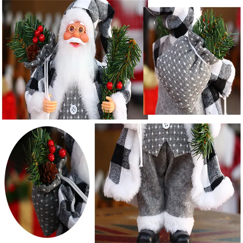 Grande 30 * 20cm Papai Noel boneca de Natal árvore ornamento de ano novo decoração de casa natal crianças presentes feliz natal decorações 220316