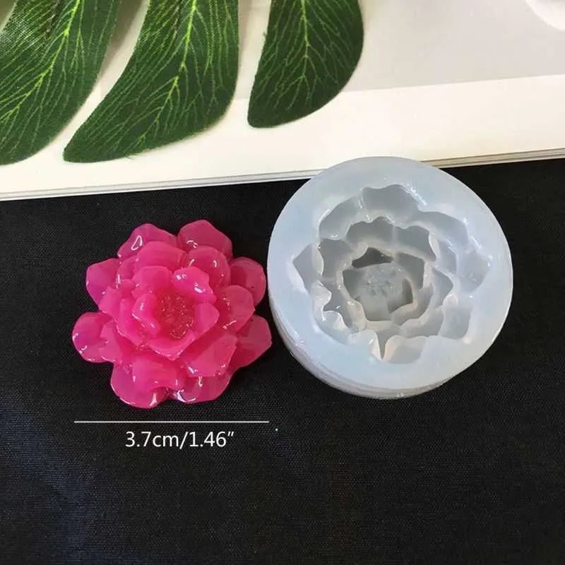 10 estilos 3D Camélia Peônia Daisy Lotus Flor Pingente Jewlery Fazendo Ferramentas Epoxy Resina Moldes