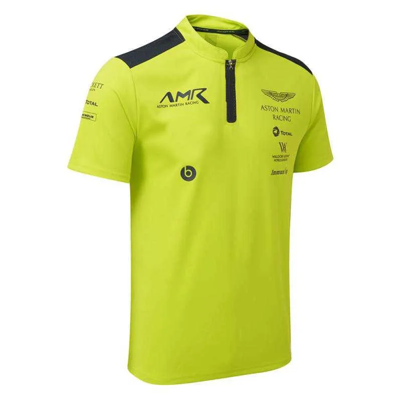 Новинка 2023 года, летняя мужская рубашка-поло F1 Formula One Team с коротким рукавом для Aston Martin, мужская быстросохнущая дышащая уличная одежда, повседневная