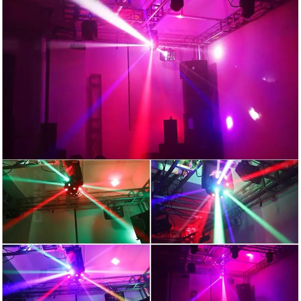 2x Disco Bühne Licht 16 stücke 3W Mini Led Moving Head Strahl RGBW 4in1 Farben Für Dance Musik Cube Magic Ball Beleuchtung