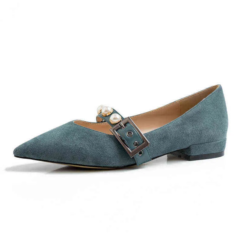 Jurk schoenen lederen vierkante hak vrouw elegante vrouwen puntige teen casual dames zwart blauw 220318