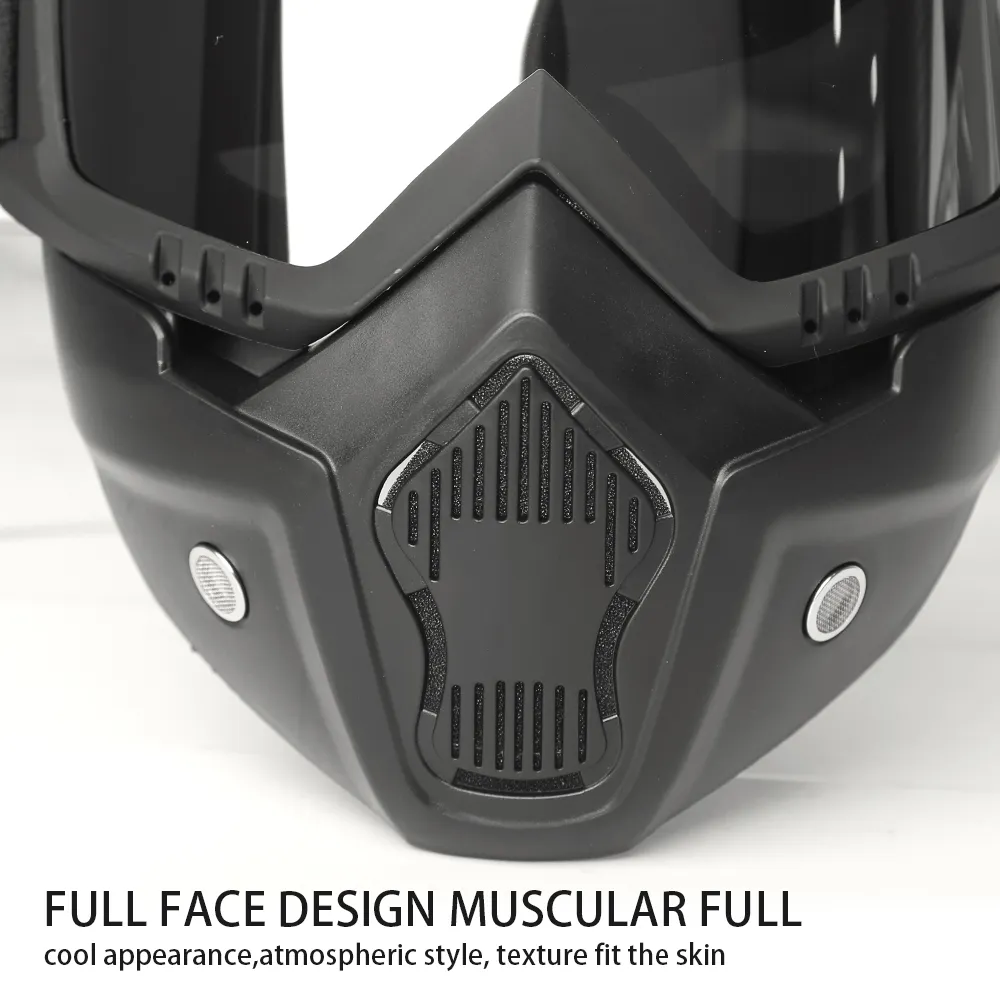 Лыжные очки для мотокросса и велосипедных солнцезащитных очков для сноубординга тактического мотоцикла на лицевой шлем
