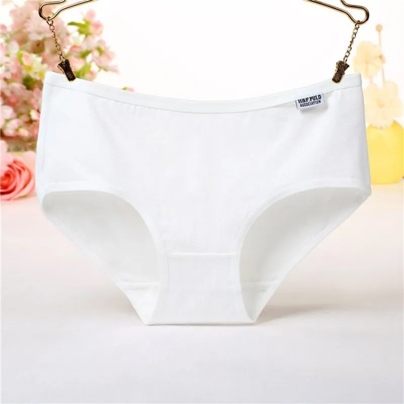 Cotton Underwear Women's Panties Girl Briefs Sexy Lingerie Plus Size Female Ladies Underpants Pantys L-XXL Hemming Solid Design 220426