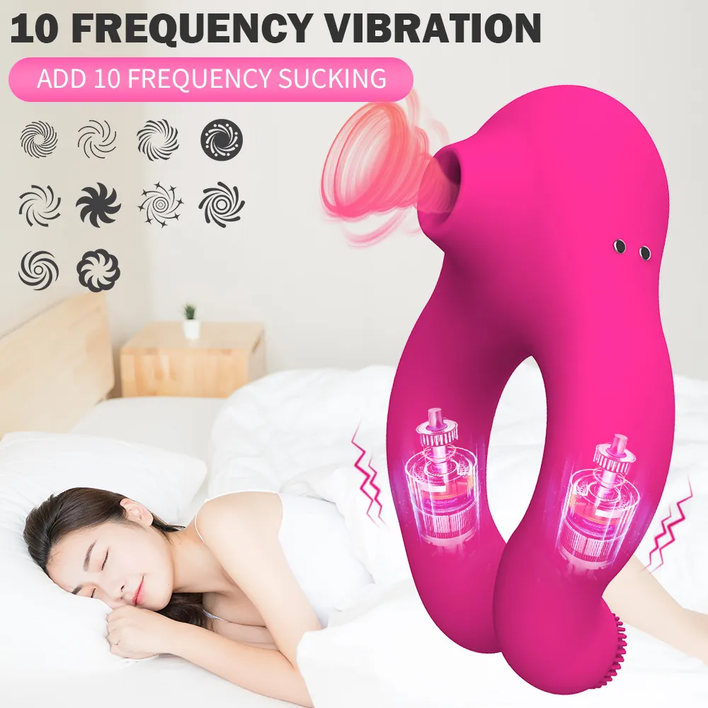 10 Frequency Vibrating Penis Ring sexy Shop Female Masturbator Sucking Nipple Massager Clit Stimulator Erotic Toys for Couple