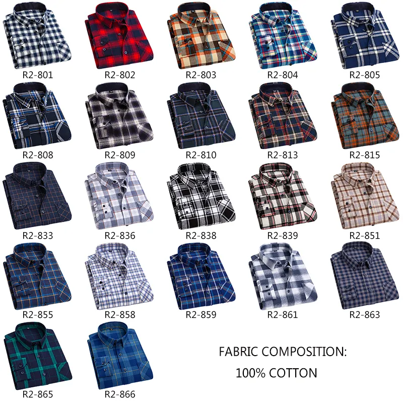 Aoliwen Brand Men 100% Cotton Classic Plaid Farm City Casual Shirt Large Dress For Soft Colorful Flannel 220330