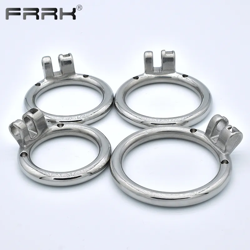 내장 금속 순결 케이지에 대한 FRRK 기본 수탉 반지 스테인레스 스틸 남근 잠금 40mm 45mm 50mm 55mm BDSM 섹스 토이 220520