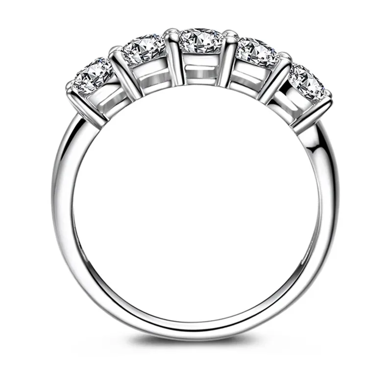 Met cericaat 925 zilveren ring luxe band zirkoonringen voor vrouwen eeuwigheid belofte cz crystal vinger ring bruiloft sieraden8327863
