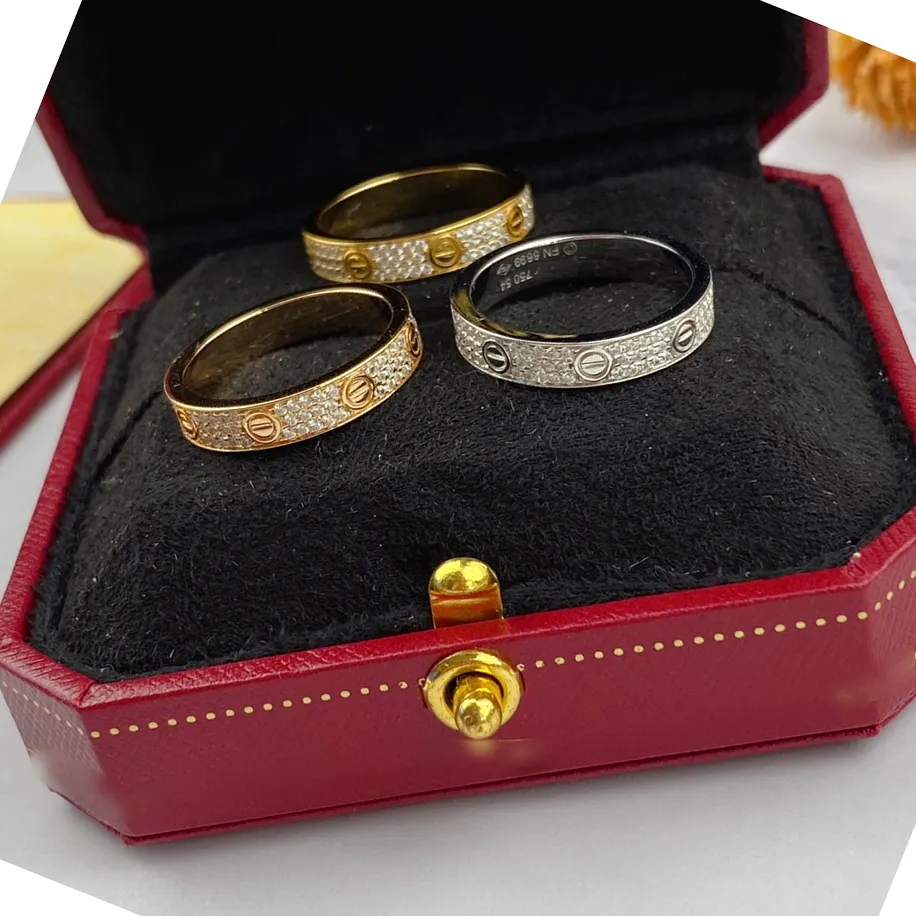 Liebesring, Diamanten, Luxusmarke, offizielle Reproduktionen, hochwertige 18 K vergoldete Verlobungsringe für Paare, brandneues Design, Verkauf di279S