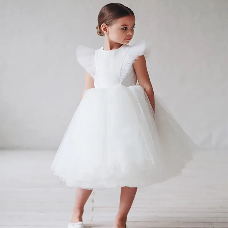 Adolescentes robe vêtements pour enfants fête élégante princesse longue Tulle bébé filles enfants dentelle robes de cérémonie de mariage 220324