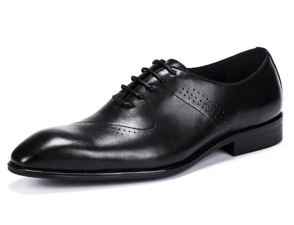 Moda Rzeźbione ręcznie robione buty Brogue Oxfords Wysokiej jakości prawdziwej skóry męskiej buty Klasyka Buty biznesowe