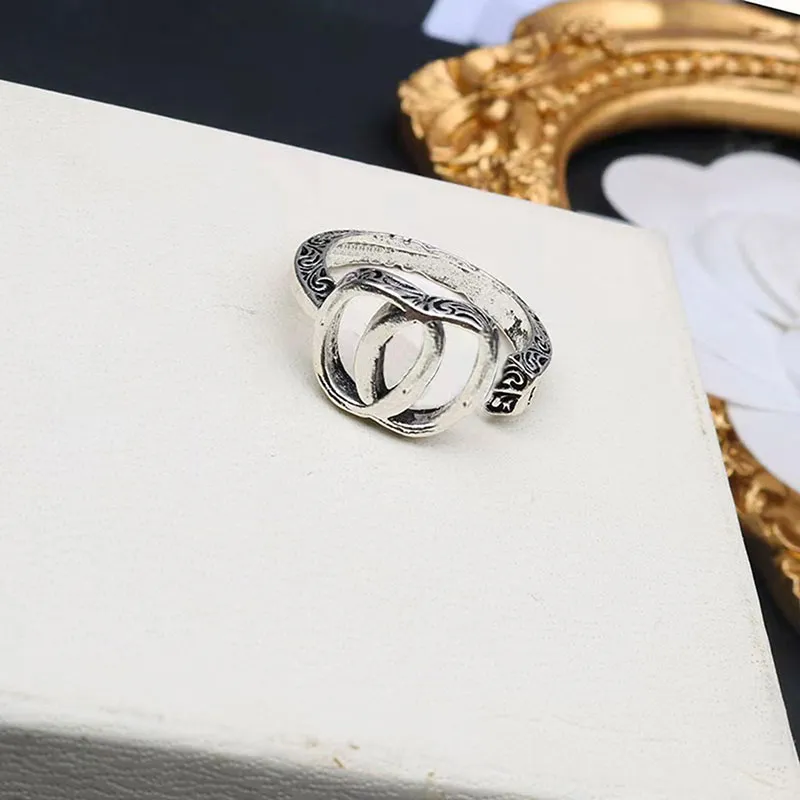 مان زوجات زوجين خواتم مصممة مع رسائل الفضة والذهبية المجوهرات المقاوم للصدأ 292U
