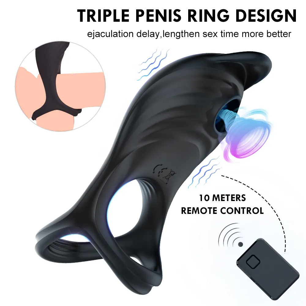 Vibromasseur Cockring Sucer Clitoris Stimulateur Pénis Cock Ring pour Homme Retarder L'éjaculation Jouets Hommes Penisring Adulte 18