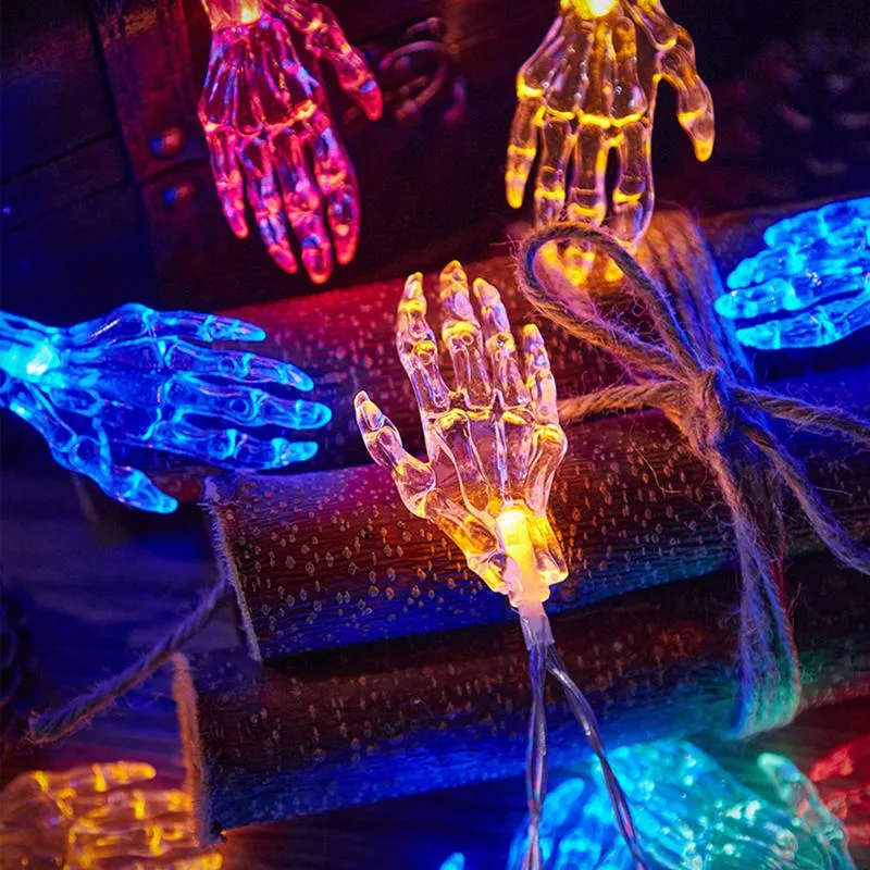 Украшение струнами Гирлянды Прозрачный скелет Ручной формы Подвесной светильник для вечеринки Водонепроницаемый жуткий светильник на батарейкахLED LEDLED357m