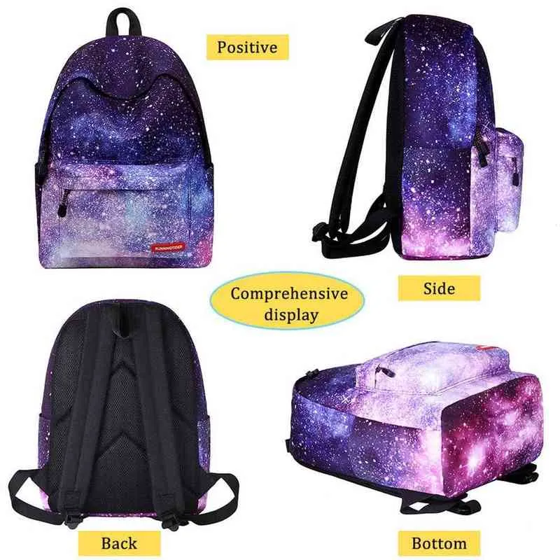 Pcs Galaxy Mochilas para Crianças Adolescentes Meninas Mochilas Escolares com Lancheira e Lápis Bolsa Pré-escolar Jardim de Infância BookBag Set