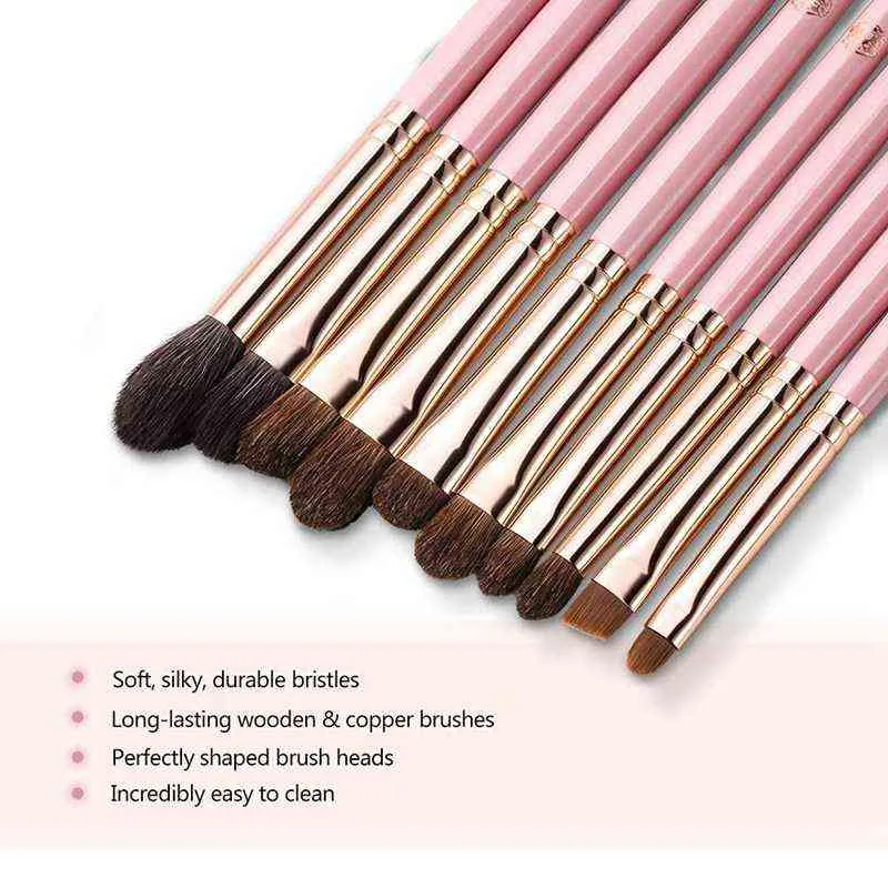 NXY Makeup Borstels Energy Eye Handmade Nature Hair Shadow Brush Set voor Blending Shading Lash Liner Brow Kit 0406