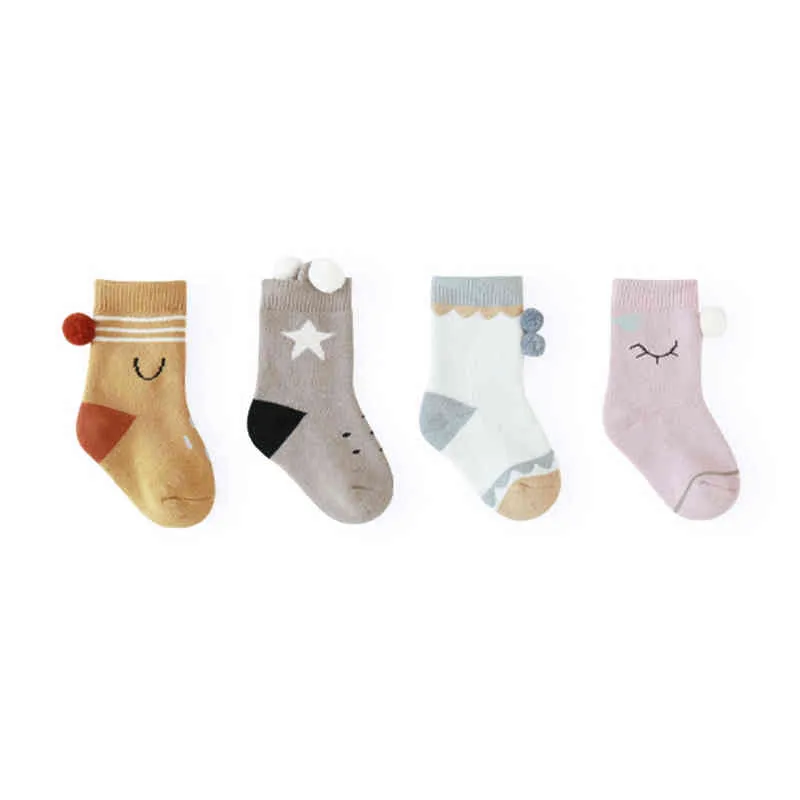 Baby Mädchen Junge Rohr Socken Neugeborenen Baumwolle Gedruckt Stretch Socken Mit Kugeln Kleinkind Zubehör Atmungsaktive Warme Socken J220621