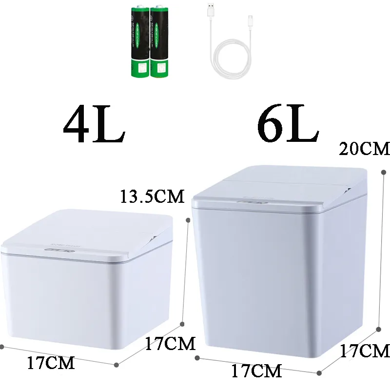 Bidone della spazzatura intelligente Bidone della spazzatura automatico Touchless Sensore di movimento a infrarossi intelligente Bidoni della spazzatura Home Desktop Smart Dustbin 220408