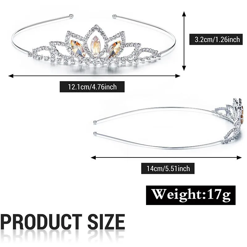 Hårklämmor Barrettes 3st Set Girls Princess Rhinestone Crown Colorful Crystal Tiara Pannband för barn brud bröllop smycken acce270h