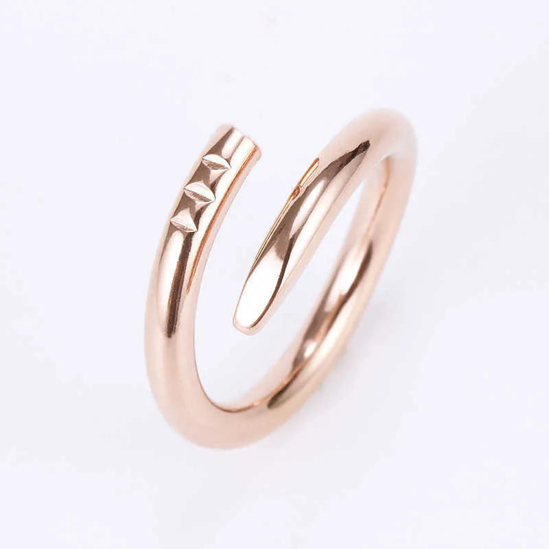 Love Ring Titanium Steel Single Nail Ring European and American Fashion Street Hip-hop Casual Couple Agdern Engagement Holiday G332U