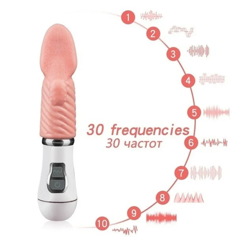 Vibratore leccare la lingua le donne Stimolatore clitorideo del punto G Vagina Capezzolo anale lecca massaggio Masturbatore giocattoli sexy
