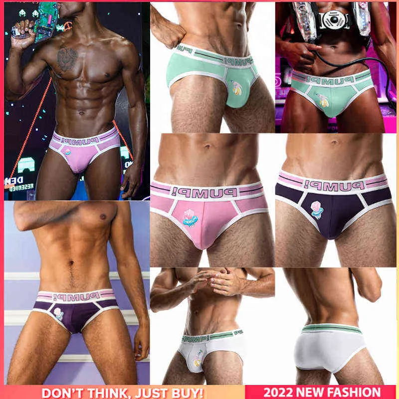 8st Hip Raise Gay Sexy Men's Panties Briefs Män underbyxor ny bomullsslip jockstrap underkläder man kort tanga u påse t220816