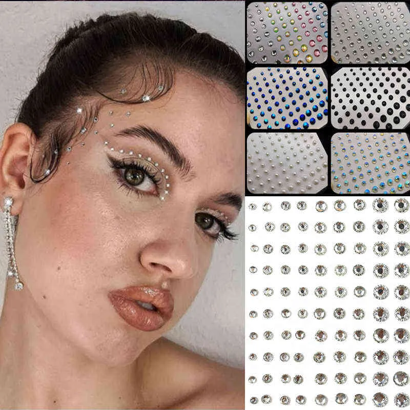 NXY Tatuagem Temporária Tatuagem Mistura Sombra Face Diamantes Festival Corpo Decoração Jóias Adesivos Auto Adesivo Tatuagens Falsivas Maquiagem Naufrágio Rhinestone 0330